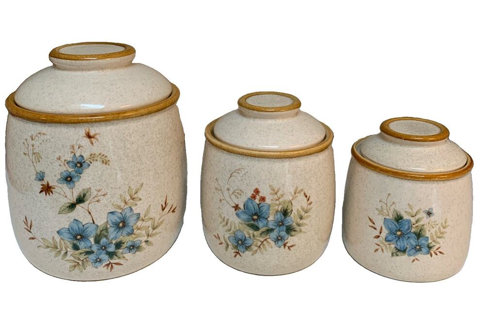 Mikasa Garden Club Day Dreams EC 461 Canister Set Japan 3pc w/lids